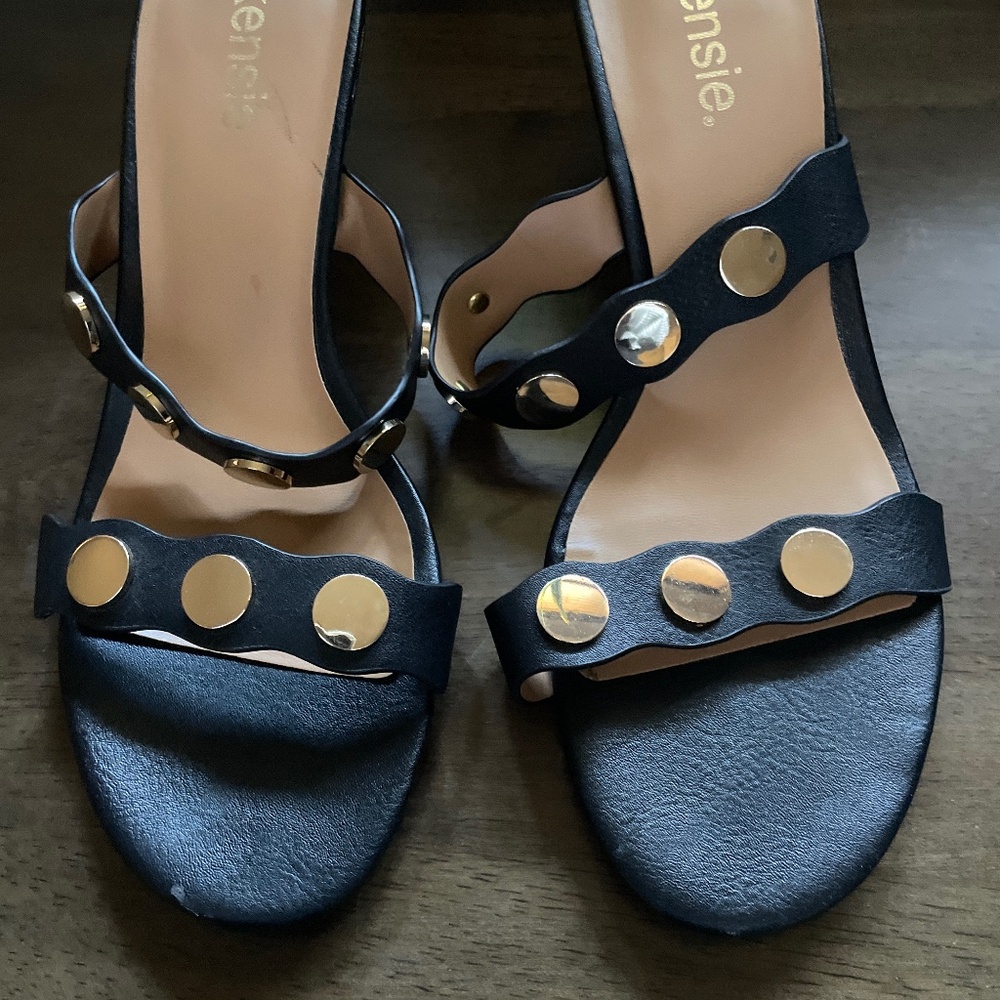 Kenzie Black studded sandals